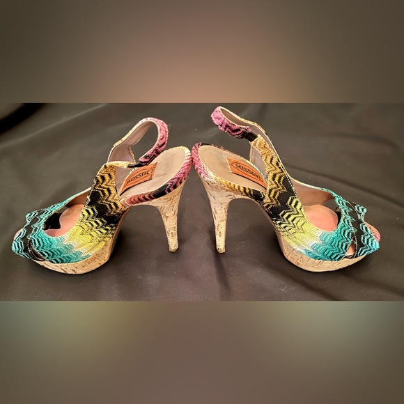 Missoni Slingback 5” Cork Heels Made in Italy w/Dust Bag Size 37 - Picture 4 of 5